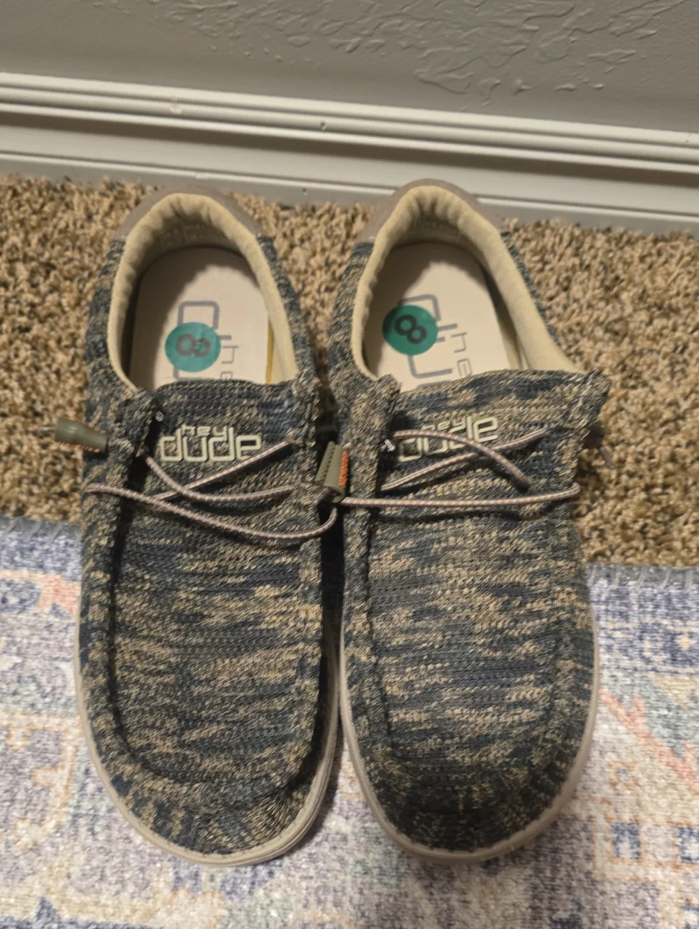 Hey Dude Wally Knit Slip-On Loafers in Blue and Tan 8 Mens
